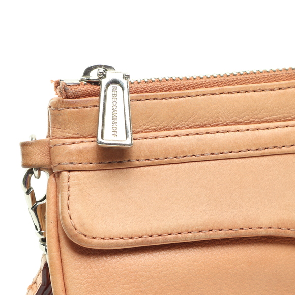 Rebecca Minkoff Leather Wristlet Clutch Purse Bag 9x6x1/2 Pink/Silver - Picture 5 of 17